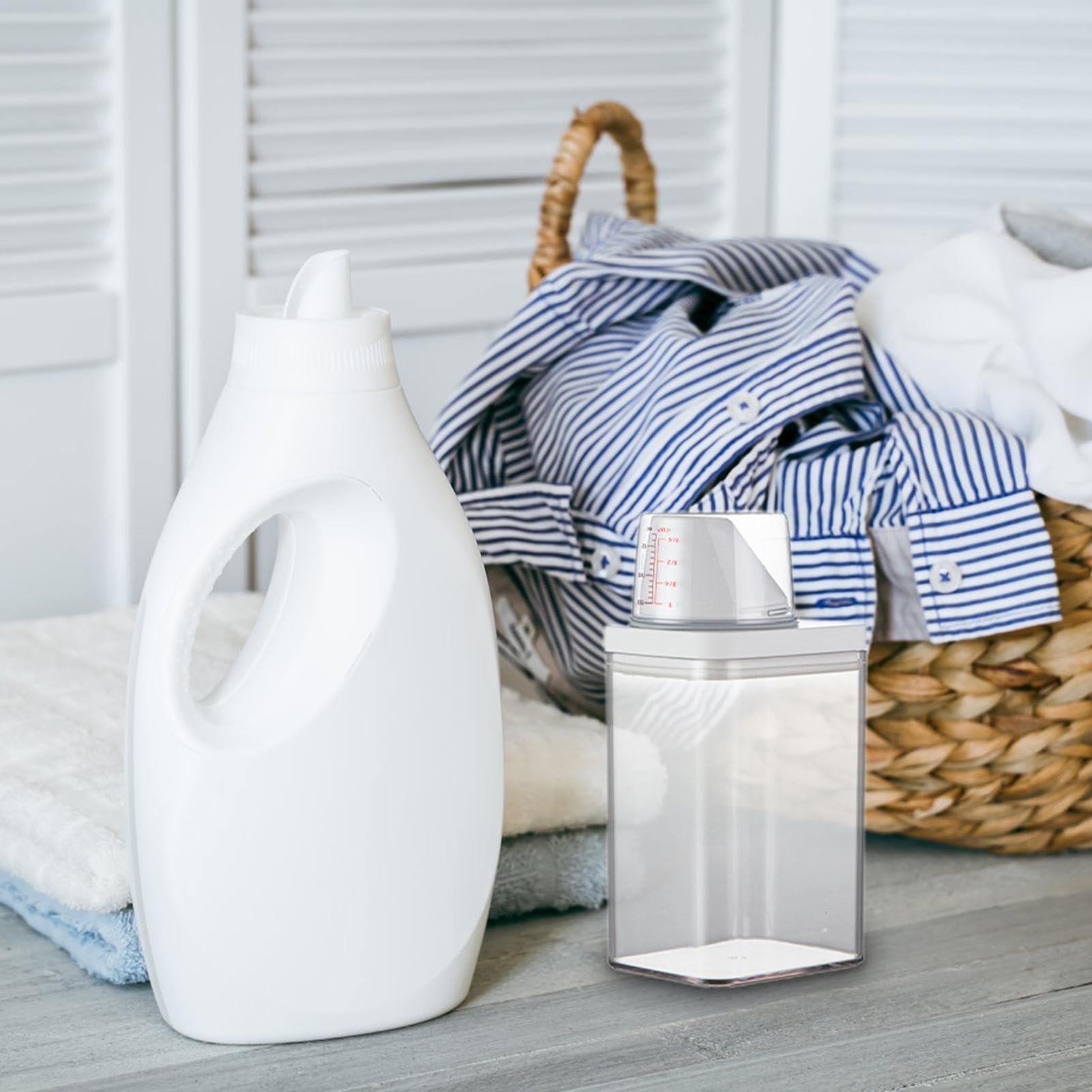 HABURN Laundry Detergent Container, Laundry Powder Container Dispenser, Clear Laundry Powder Bin, Scent Beads Washing Powder Bottle Clear Container, Large Capacity Laundry Box for Laundry Room