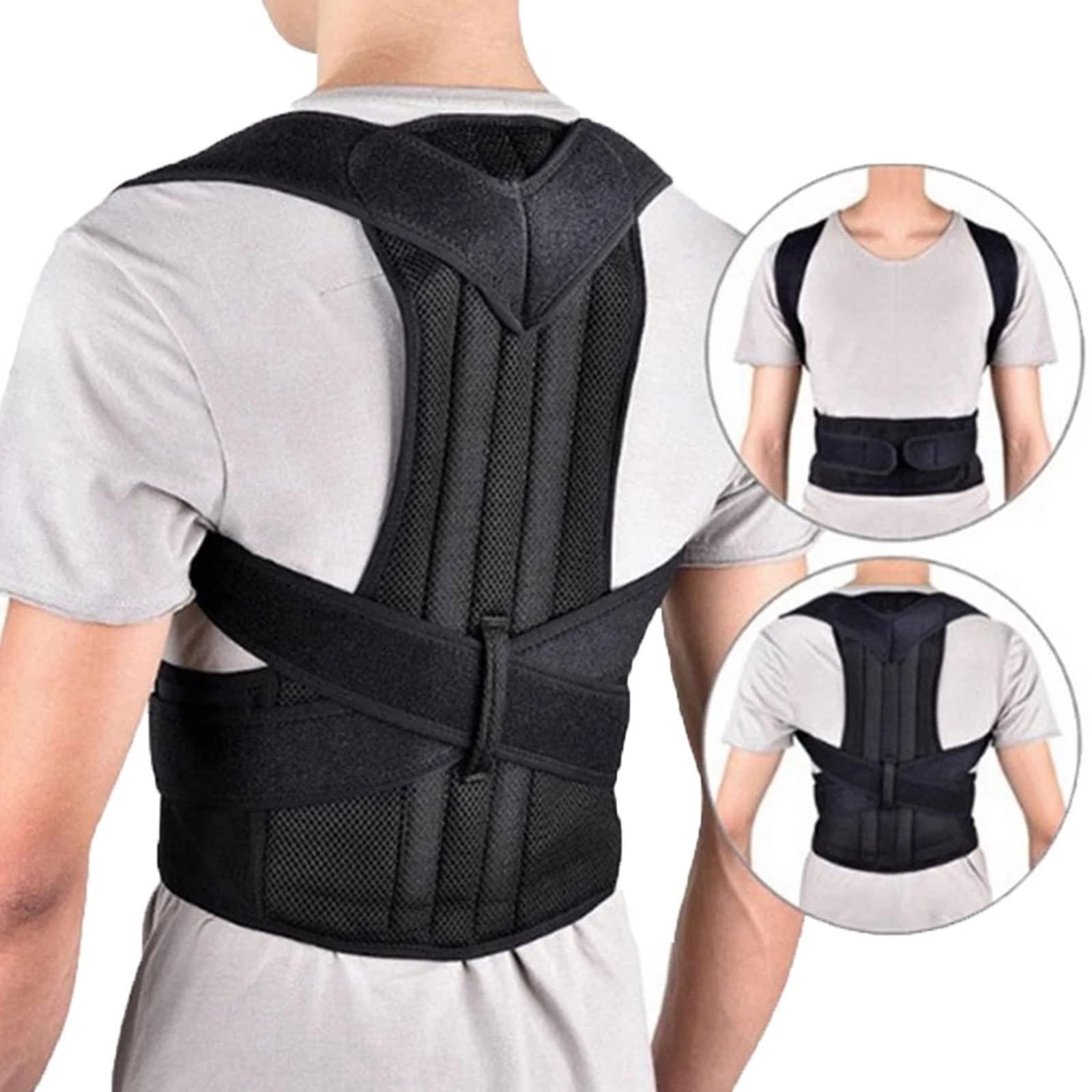 NEWCES XS-5XL Large Size Posture Correction Belt Back Support for Student Teenagers Men Women Pain Relief Waist Trimmer Belt Shoulder Lumbar Support Breathable Back Brace ( Color : Black , Size : XXXXL/XXXXL