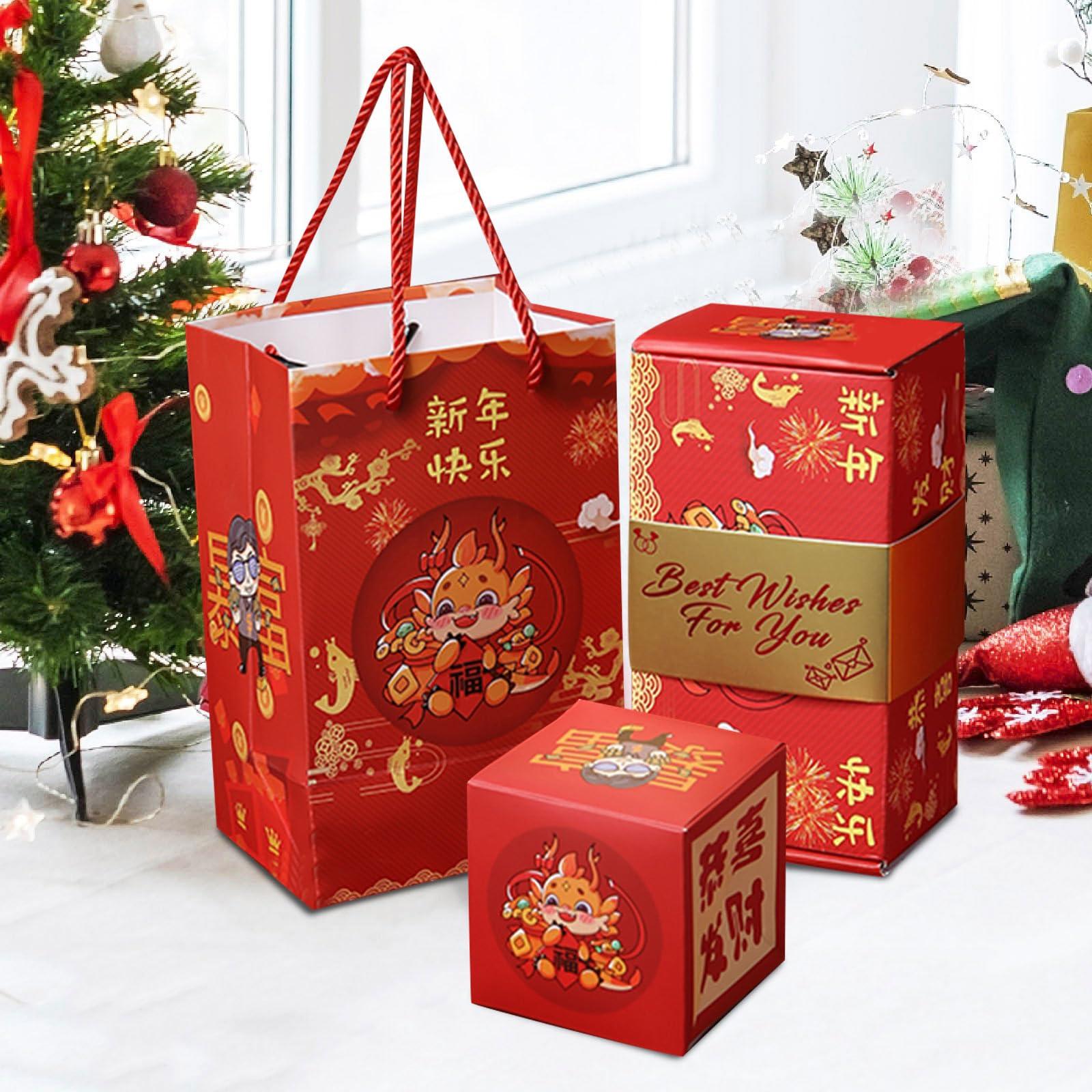 ROTORS Chinese New Year Surprise Gift Box 2024, Folding Bouncing Surprise Gift Box Chinese New Year Decor 2024 Pop-Up Explosion Box, Surprise Money Box for Chinese New Year\'s Eve Christmas Gift (10 Pack, A)