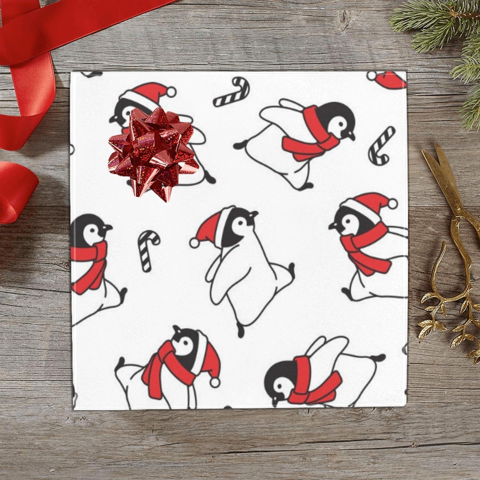 OTVEE OTVEE 4 Rolls Gift Wrap Paper Roll,Penguin Christmas Design Gift Wrap Wrapping Paper for Birthdays, Graduations, Father\'s Day, Baby Showers, Halloween, Christmas, 58x22.8 in Per Roll