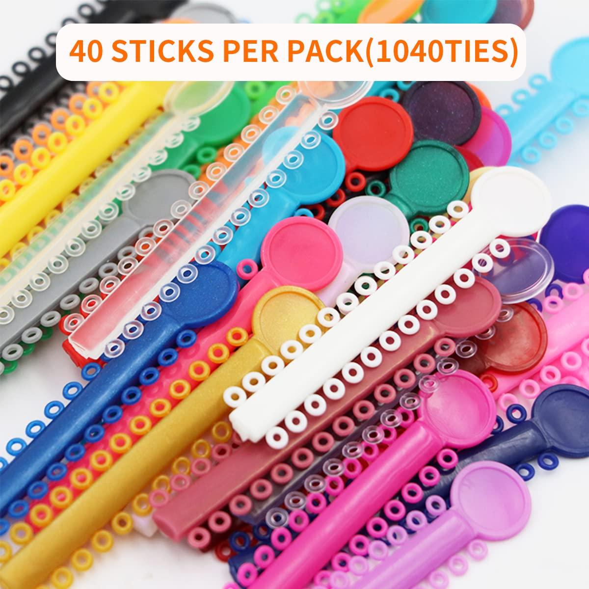 Ceonam 1040 Pcs Multicolored Braces Rubber Bands Orthodontic Ligature Ties O-Rings Elastic Bands for Braces (Color)