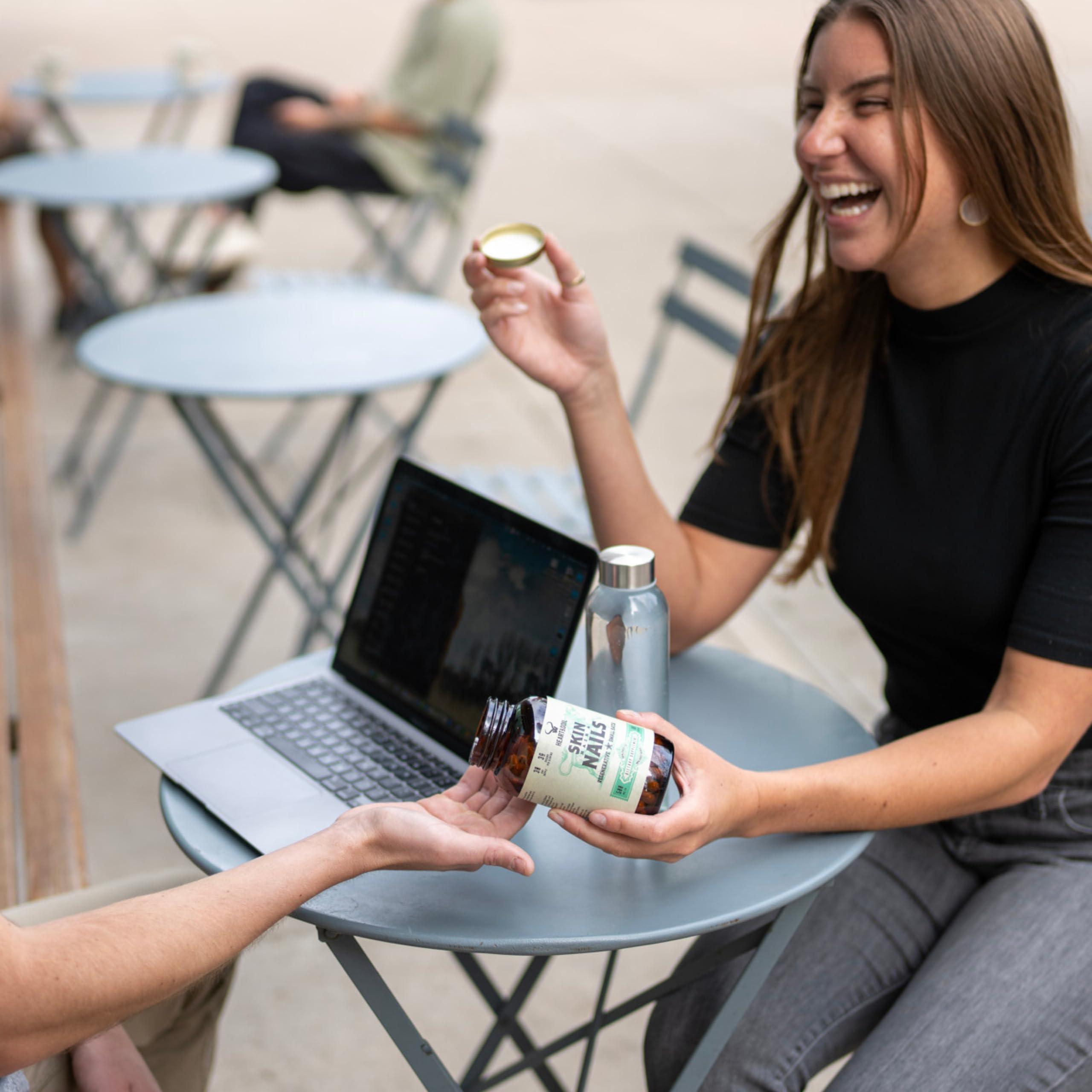 HEART & SOIL HEART & SOIL - Skin, Hair & Nails Supplement - Hair Skin and Nails Vitamins - Enriched with Biotin, Collagen, Vitamins A & E, Riboflavin, Elastin & More - 100 Capsules