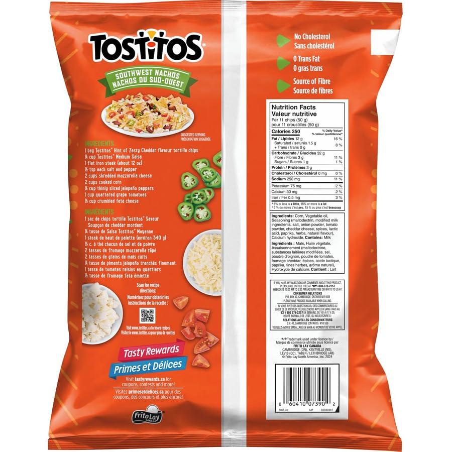 Tostitos Tostitos Hint of Zesty Cheddar Flavor Tortilla Chips, 245g/8.6 oz. Bag