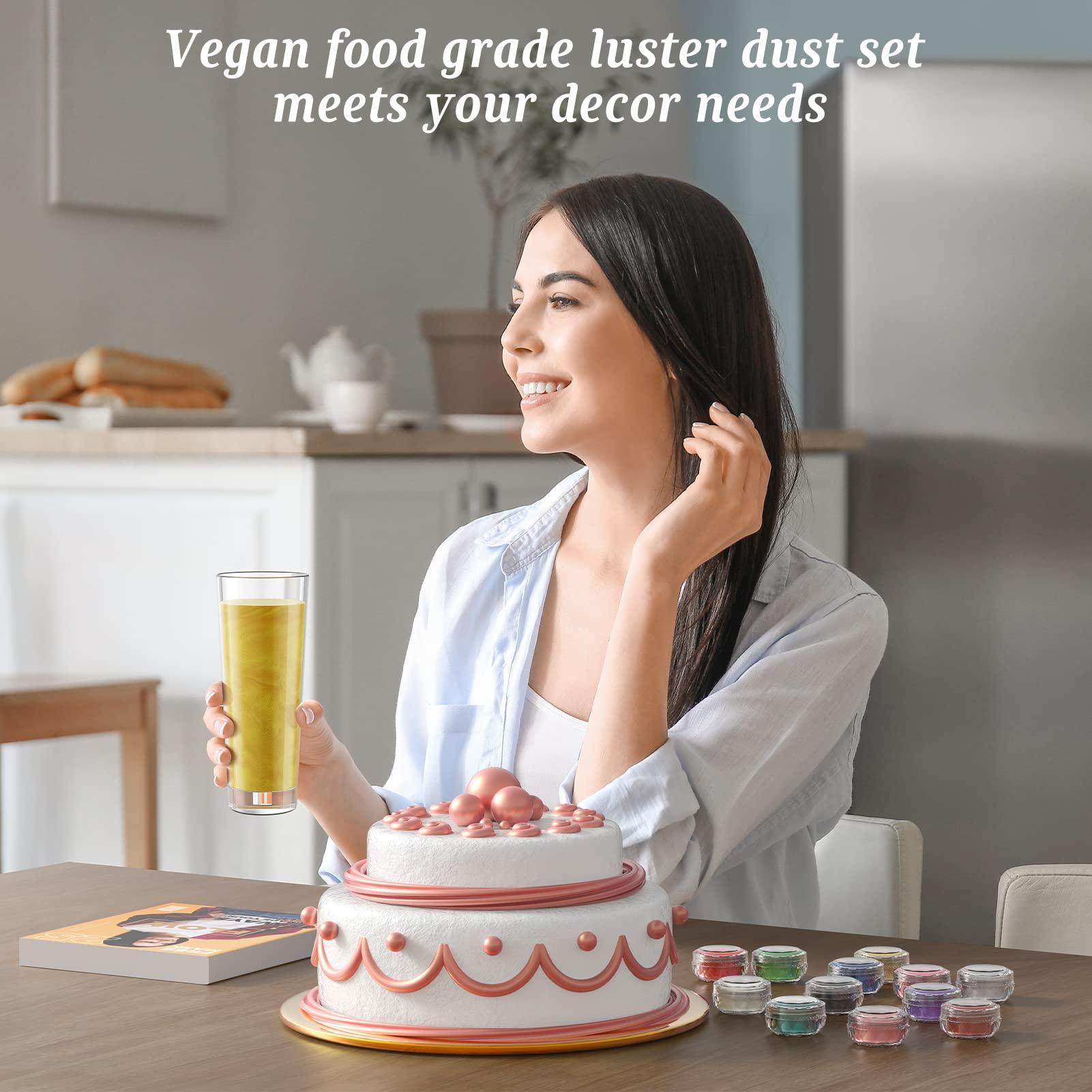 Shanlinly Shanlinly Rose Gold Luster Dust Edible - 5 Grams Food Grade Cake Dust Shimmer Powdered, Edible Metallic Powder Food Coloring for Cake Decorating, Chocolates, Fondant, Drinks, Painting & More, Vegan