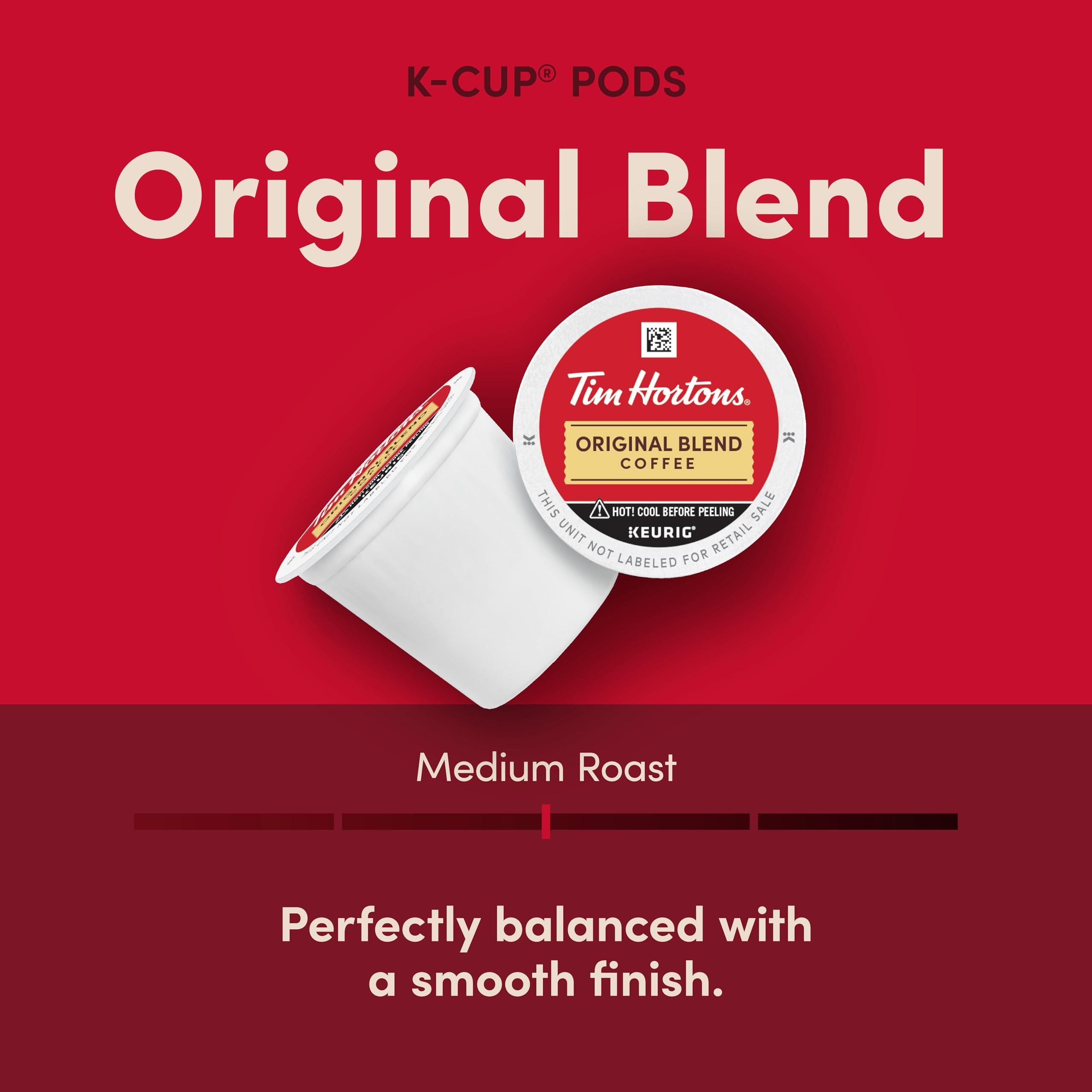 Tim Hortons Tim Hortons Original Blend, Medium Roast Coffee, Single-Serve K-Cup Pods Compatible with Keurig Brewers, 100ct K-Cups