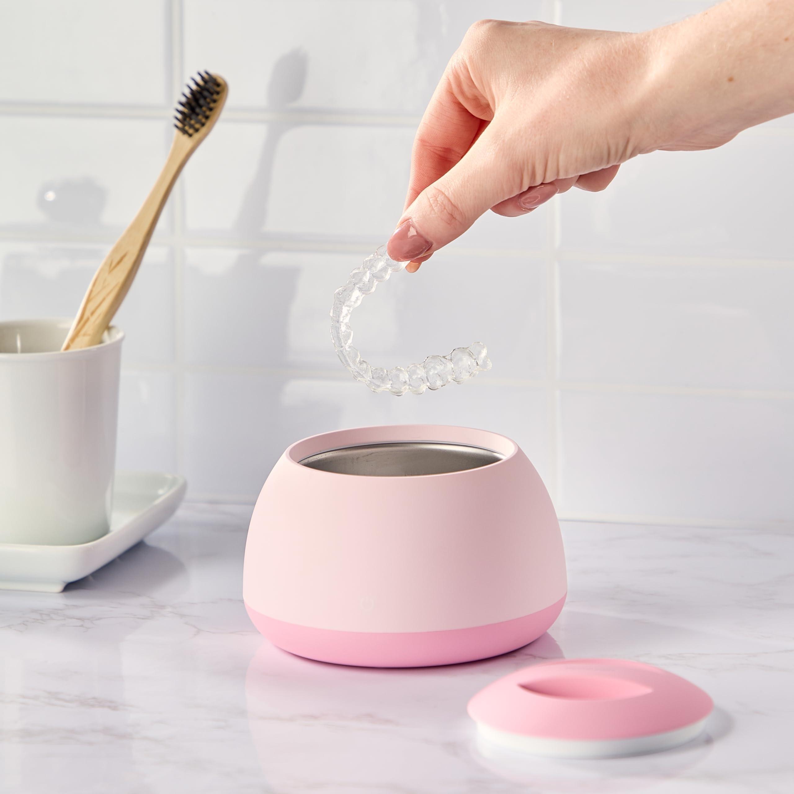 Zima Dental Zima Dental Pod | Rose Pink | Ultrasonic Retainer Cleaner Machine | Aligner, Nightguard, Mouth Guard, Denture Cleaner | Oral Dental Care FSA HSA Approved