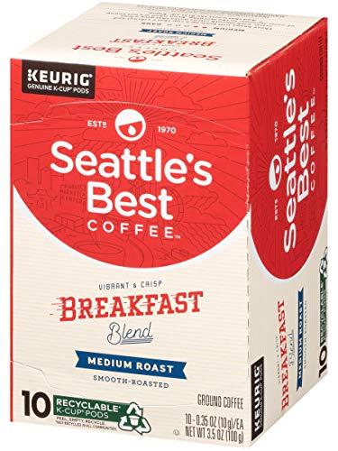 Seattle's Best Coffee Seattle’s Best Coffee K-Cup Pods, Breakfast Blend, Medium Roast Smooth-Roasted Ground Coffee, 10 CT K- Cups/Box (Pack of 1 Box)