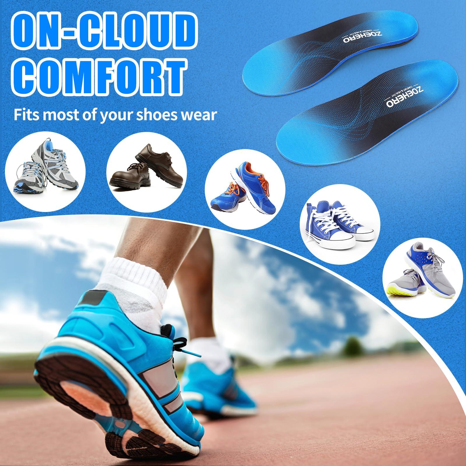 ZOEHERO Plantar Fasciitis Insoles for Men & Women,Heavy Duty Orthotic Inserts with Arch Support for Plantar Fasciitis Relief,Foot Pain Relief,Comfort Insoles for Standing All Day,Sprot,Hiking