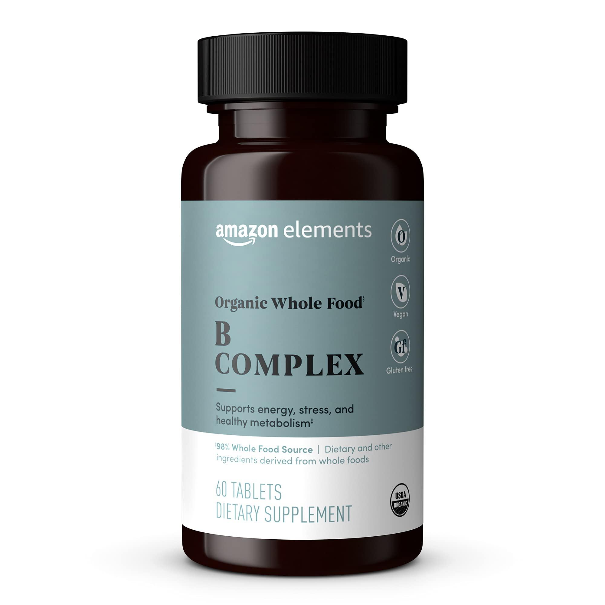 Amazon Elements Amazon Elements Organic Whole Food B Complex, 60 tablets
