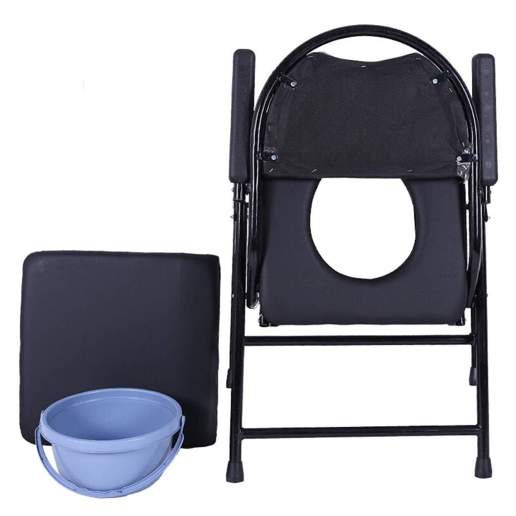 YUSIWOAL Medical Folding Bedside Commode Seat with Commode Bucket and Splash Guard,Portable Commode,Raised Toilet Seat,Toilet Chair for Elderly