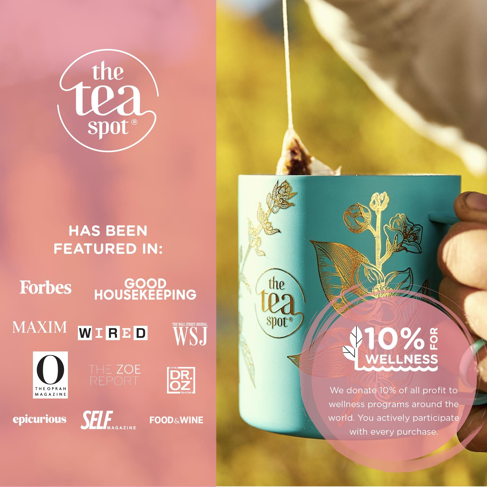 The Tea Spot The Tea Spot Organic Meditative Mind Herbal Tea | Blend of White Tea, Jasmine and Rose | Calming & Welness Caffeine Free Elixir |15 tea bags for Gourmet Giftng