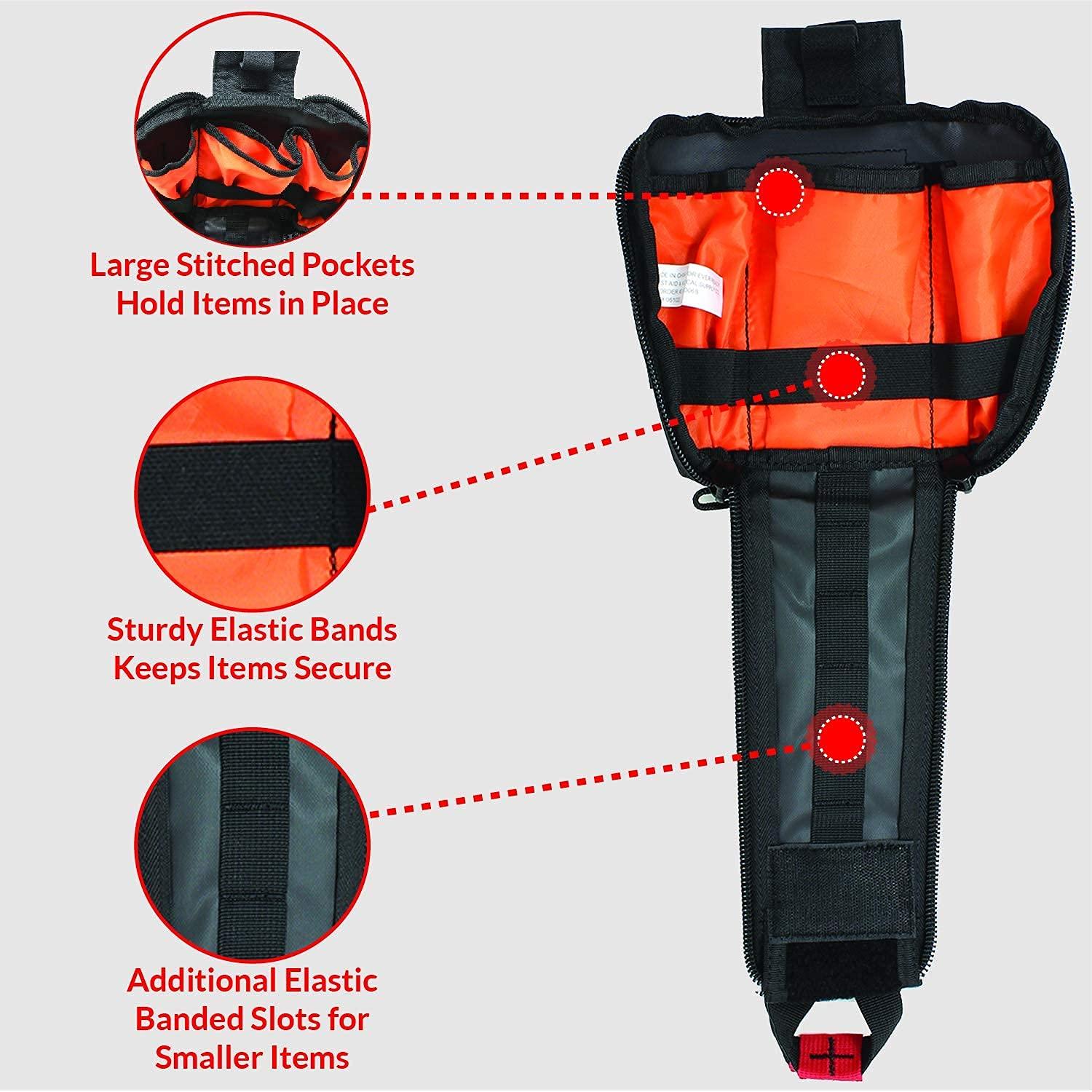 MediTac Meditac Premium Tactical Trauma IFAK Kit with Celox Hemostatic Granules, SOF Tourniquet and Pressure Bandage in Molle Pouch, Bleeding Control Kit (Black)