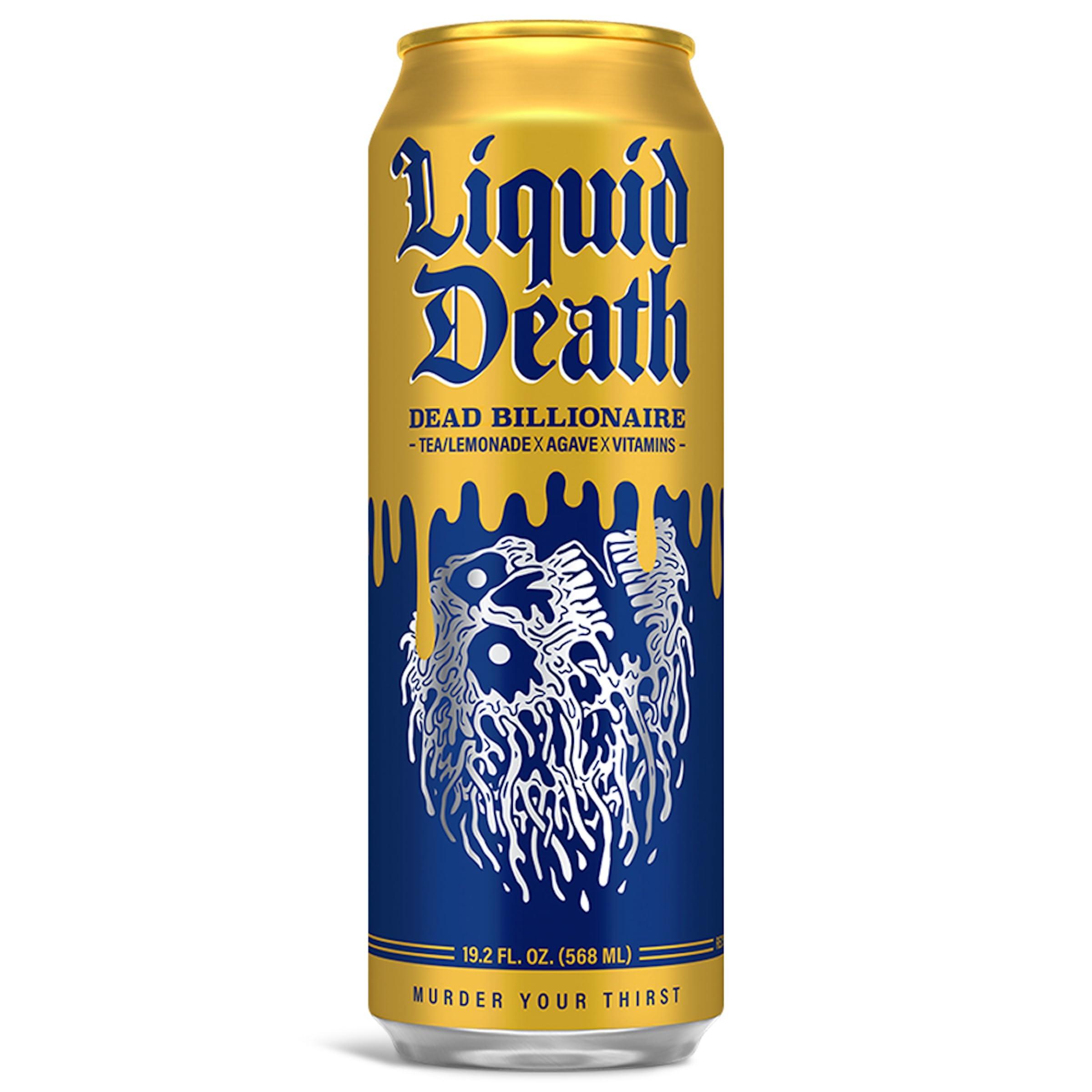 Liquid Death Liquid Death, Dead Billionaire Iced Tea, 8-Pack (King Size 19.2oz Cans), Half Lemonade Half Black Tea Sweetened With Real Agave, B12 & B6 Vitamins, Low Calorie & Low Sugar