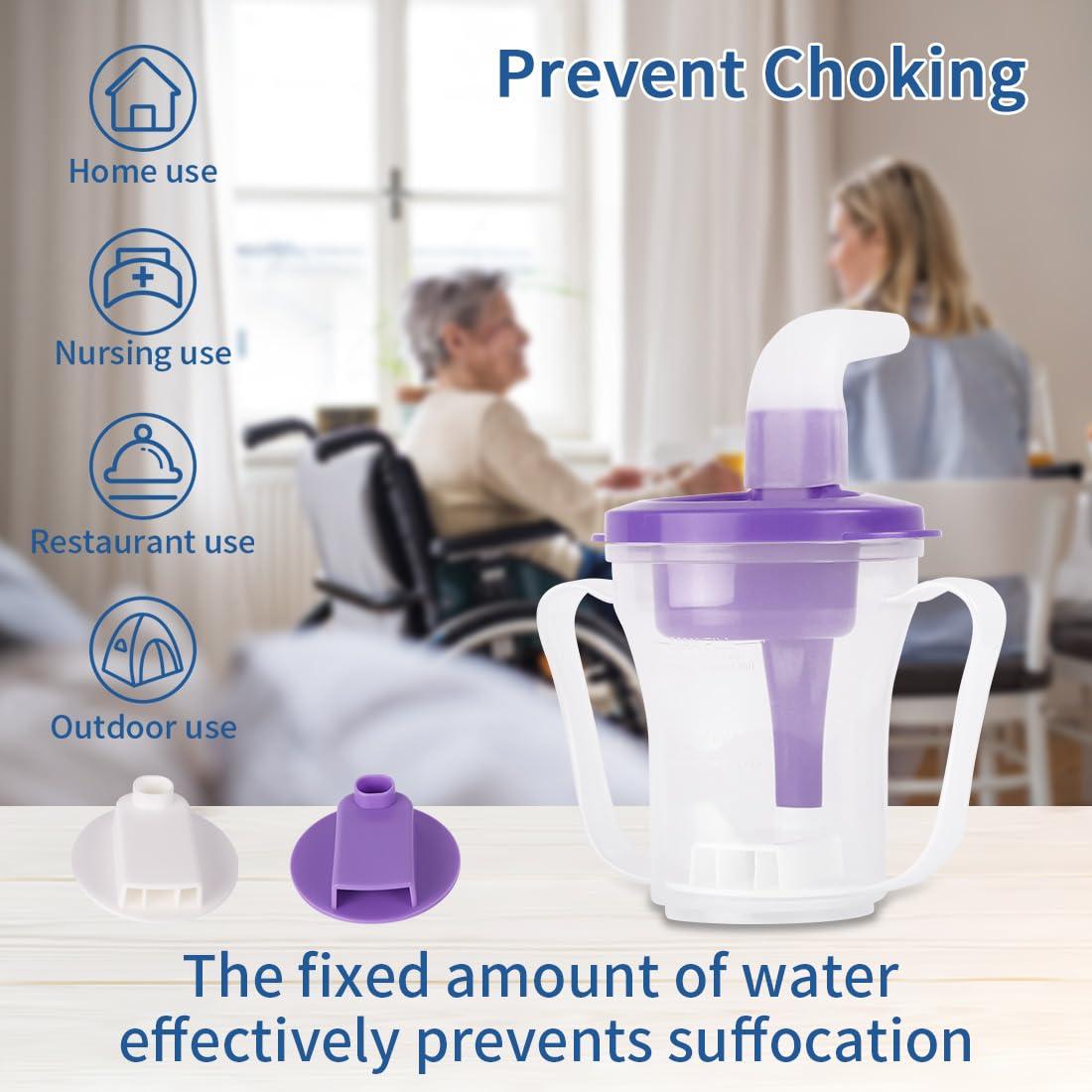 Ehucon Ehucon Dysphagia Regulating Drinking Cup for Swallowing and Disorders People,Dispenses 5cc or 10cc of Liquid Each Time,No Thickener is Used.Helps to Prevent Choking
