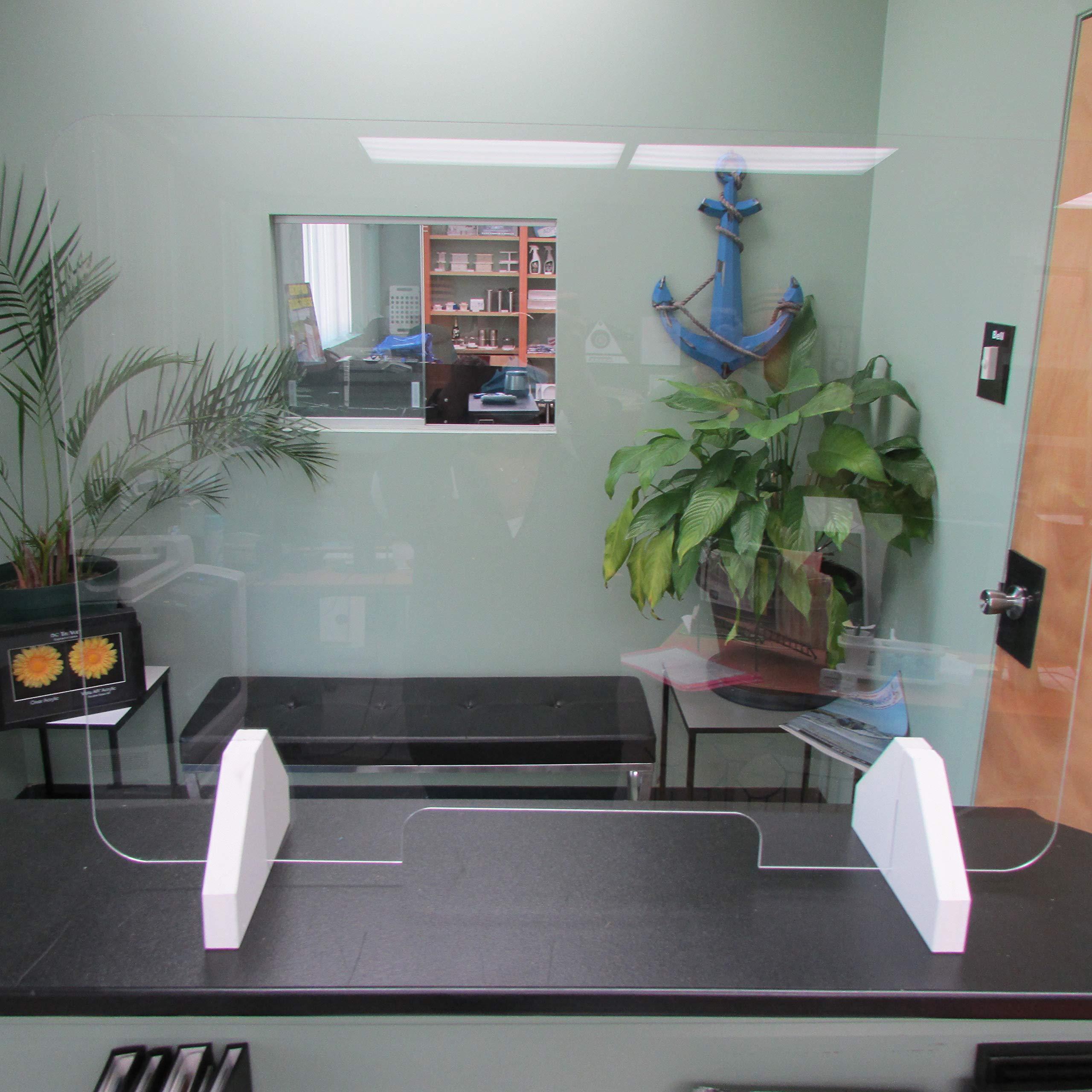 APF Marine Sneeze Guard 24 x 32 Clear Acrylic Plexiglass Food Shield Protective Screen, Transaction Window for Employers, Workers, Customers, Barrier - Made in USA