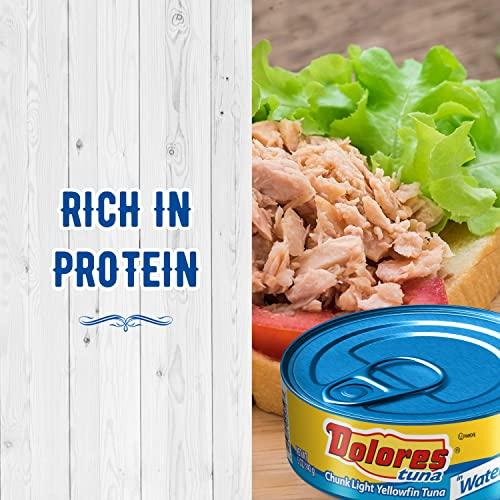Dolores Dolores Tuna Chunk Light Yellowfin Tuna in Water, 5oz Canned Tuna, 24 Pack