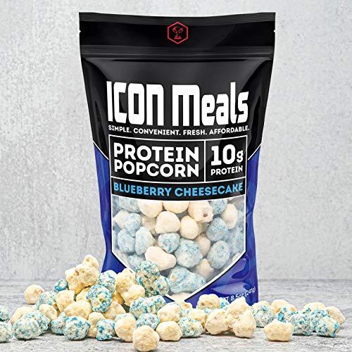 ICON MEALS ICON Meals Protein Popcorn, High Protein Popcorn, All Natural, Air Popped, Zero Added Sugar, 10g Protein, 1 Bag (8.5 oz, Blueberry Cheesecake)