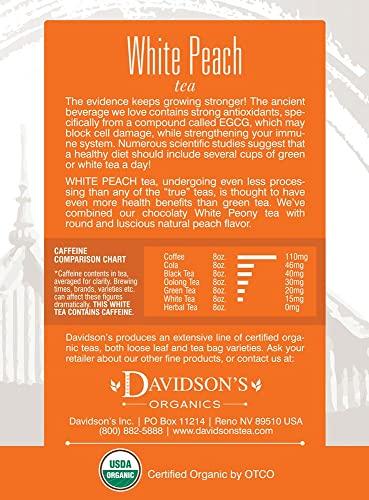 Davidson's Davidson\'s Organics, White Peach, 8-count Tea Bags, Pack of 12