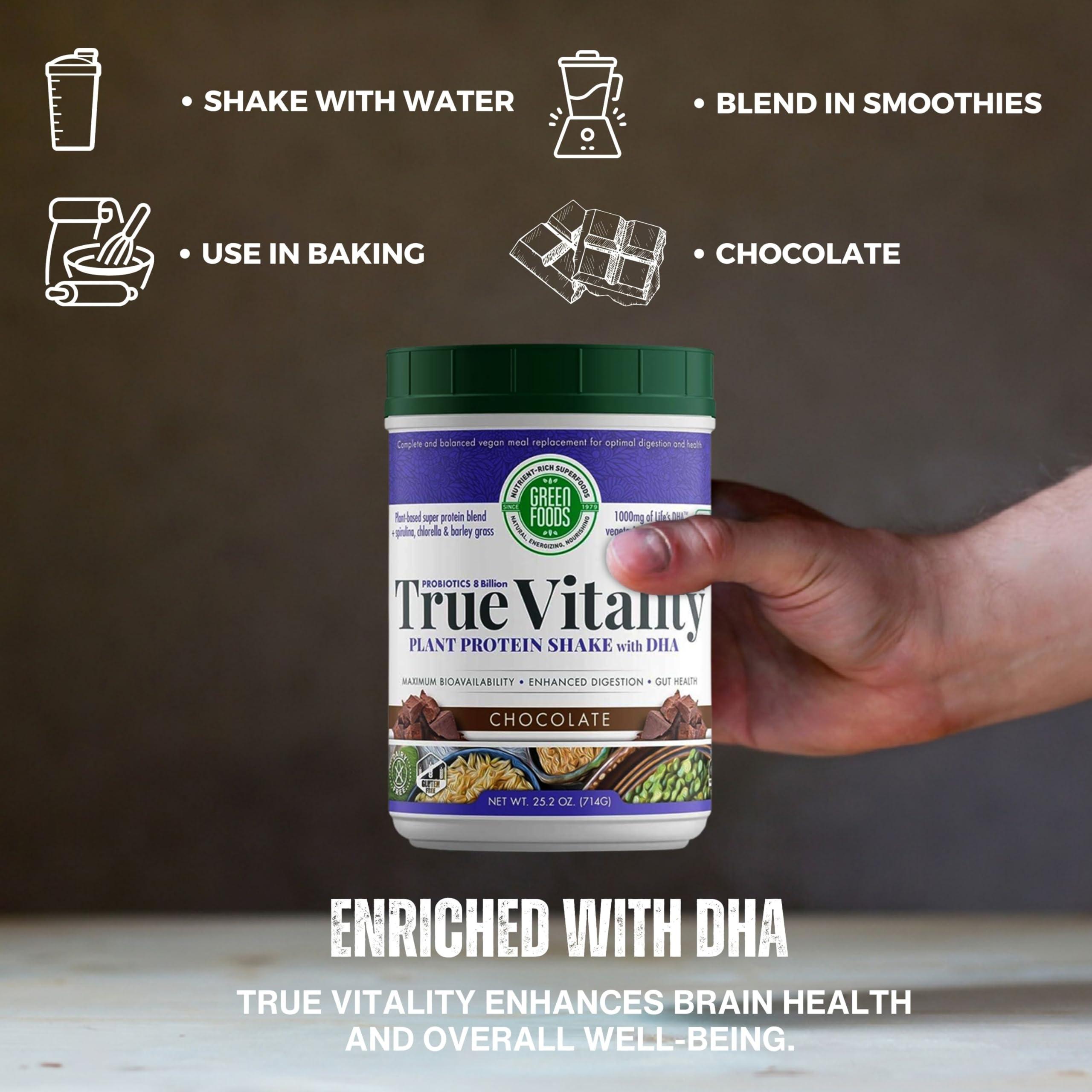 Worldwide Nutrition Worldwide Nutrition Bundle,2 Items: Green Foods True Vitality Pure Nourish Shakes - Vegan Meal Replacement Protein Shake Powder with DHA for Gut Health - 25.2oz Chocolate and Multi-Purpose Key Chain