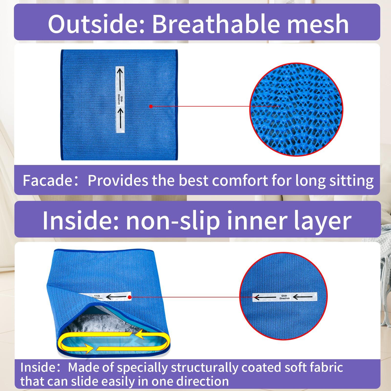 Ehucon Ehucon Wheelchair/Chair Accessories-Non-Slip Seat Cushion,Office Support Pad,One Direction Tubular Slide Sheet for Adults/Seniors/Elderly - 17x17