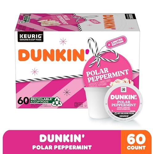 Dunkin' Dunkin Polar Peppermint Flavored Coffee, 60 Keurig K-Cup Pods