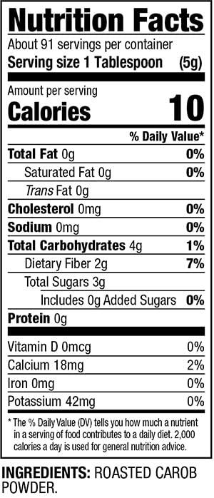 Chatfield\'s Chatfields All Natural Carob Powder 16-oz Pouch, Sweet and Delicious, Premium Quality, Caffeine-Free, Gluten-Free, Vegan, Kosher, Non-GMO Verified - (4 Pack)