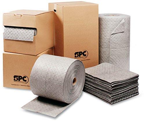 Brady Brady USA MRO300 15'' x 19'' SPC MRO Plus Gray 3-Ply Meltblown Polypropylene Dimpled Perforated Medium Weight Sorbent Pad, English, 15.34 fl. oz, Plastic, 1" x 19" x 15" (100 Per Case)