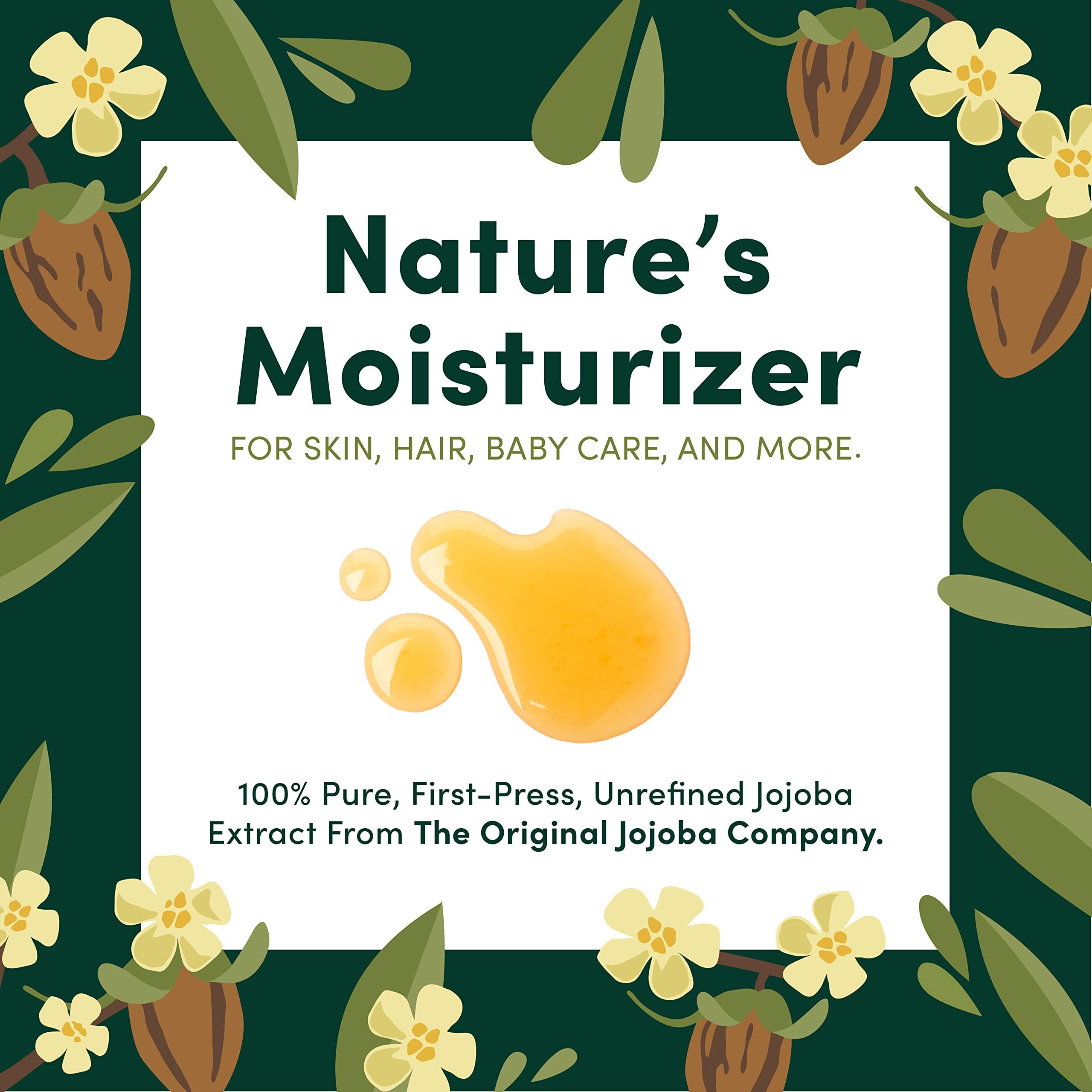 HobaCare HobaCare 100% Pure Organic Jojoba Baby Oil - Unrefined and Cold Pressed Jojoba Oil - Body & Scalp Massaging Oil for Skin, Hair, and Nails - Helps to Fight Cradle Cap and Dry Skin (4.22 fl oz)