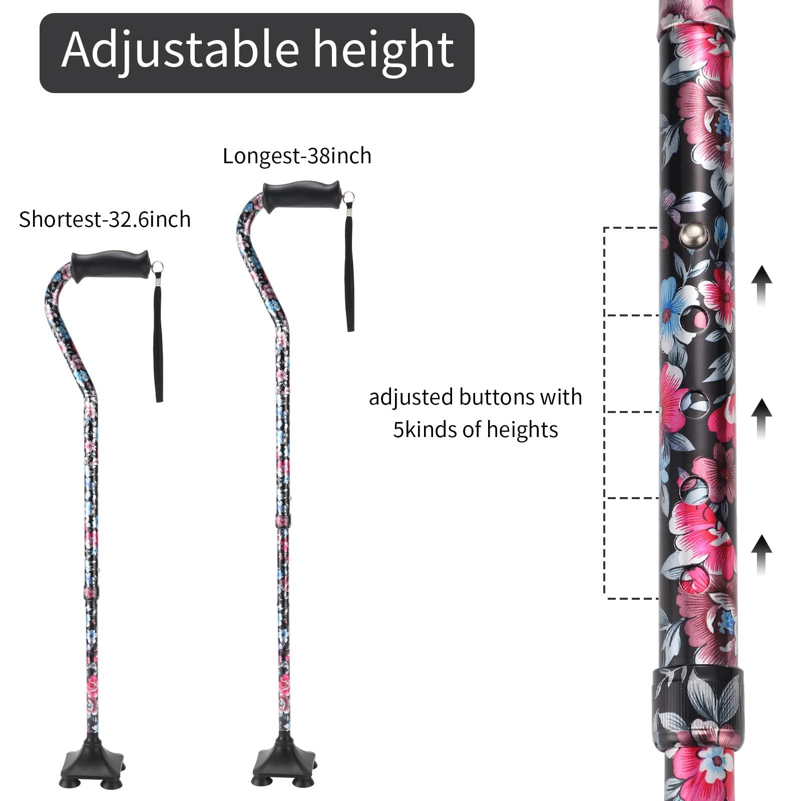 LIXIANG LIXIANG Walking Cane for Women & Men Adjustable Walking Stick,Folding Cane with Soft Sponge OffsetHandle,Lightweight,Suitable for Arthritis, Walking Canes for Seniors Balance