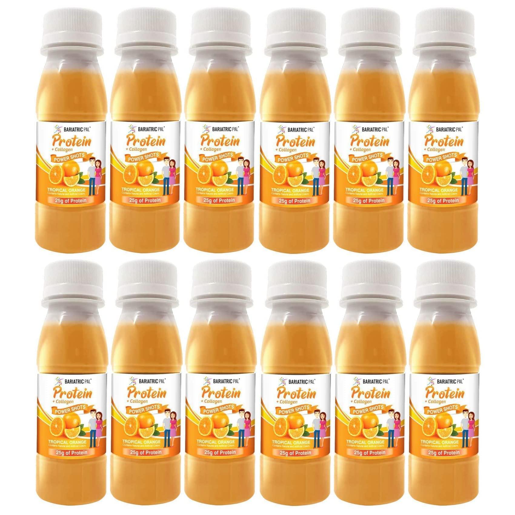 BariatricPal BariatricPal Ready-To-Drink 25g Whey Protein & Collagen Power Shots - Tropical Orange (12 Bottles)