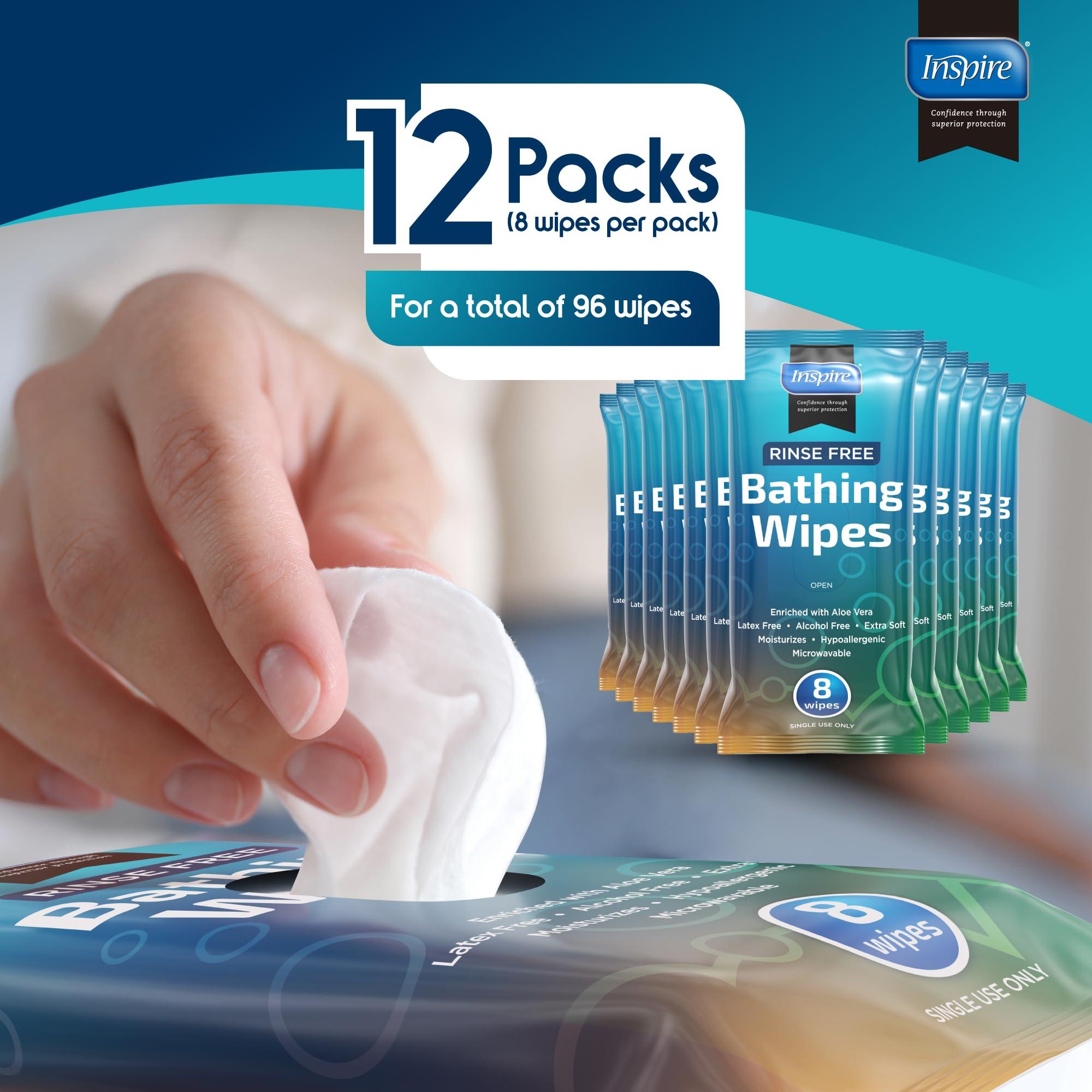 Inspire Inspire Thick Rinse Free Body Wipes, Extra Large Washcloths For Adults, Aloe Vera Enriched