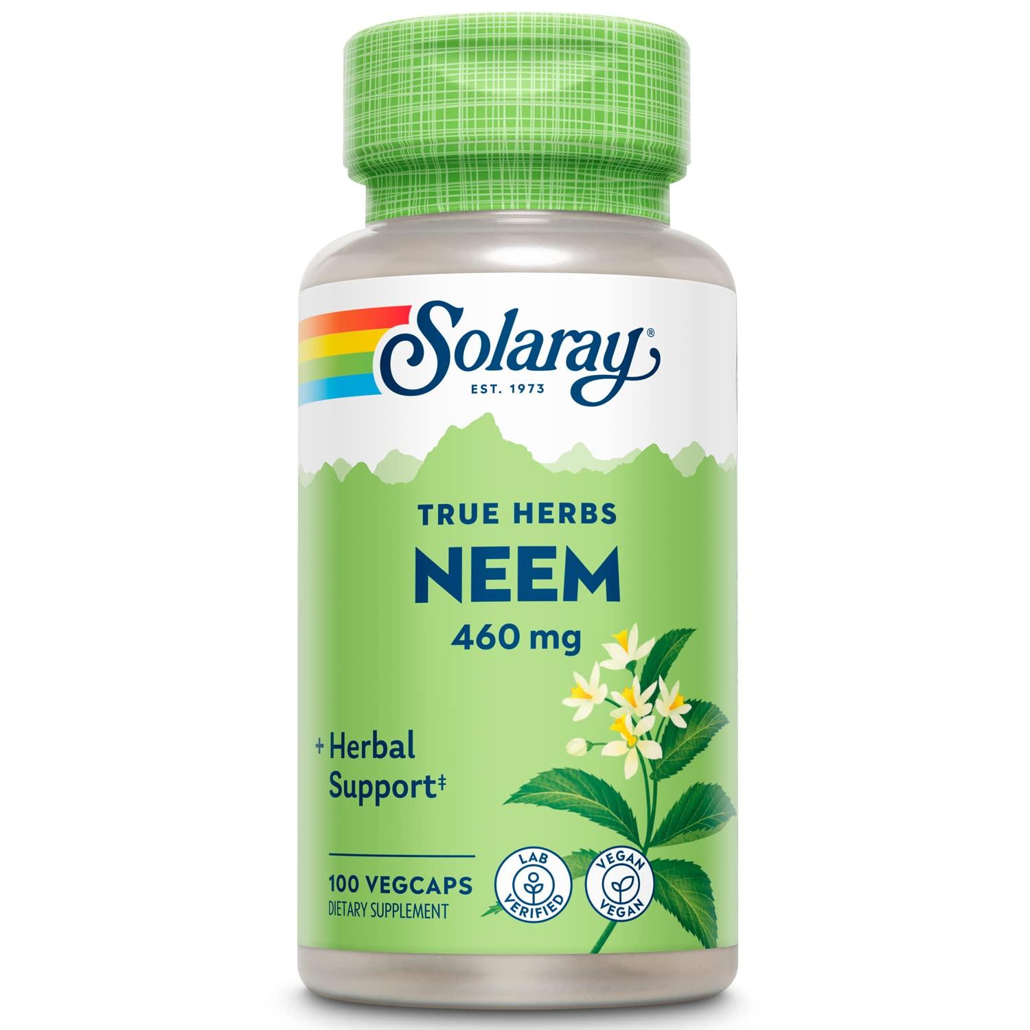 SOLARAY Solaray Neem Leaf, Veg Cap (Btl-Plastic) 460mg | 100ct
