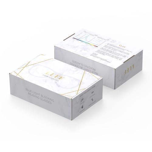 LUFF LUFF Frameless Reading Glasses for Women Men,Rimless Readers Blue Light Metal Classic Computer Eyeglasses Anti Eyestrain