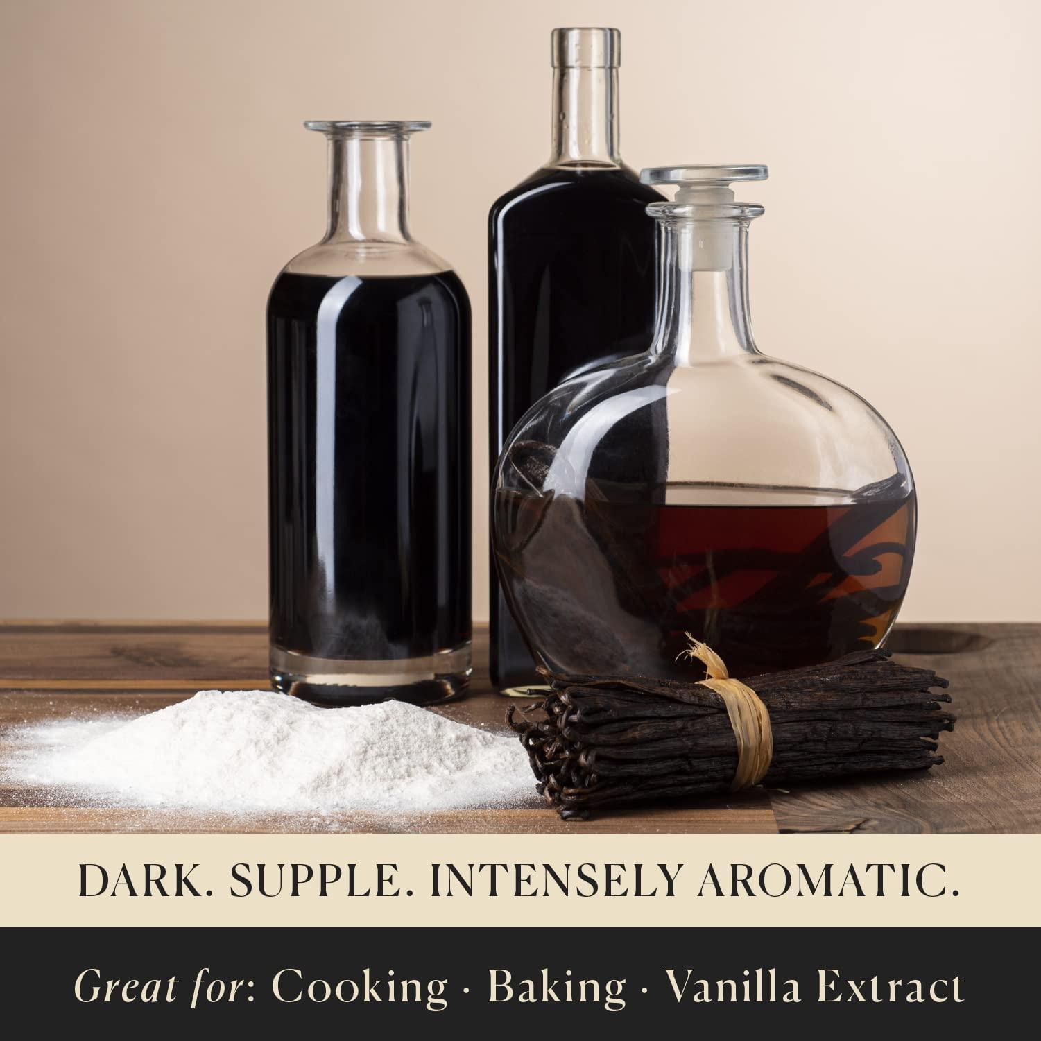 COOK'S 10 Organic Madagascar Whole Vanilla Beans, Grade A Vanilla Pods, Premium Vanilla Beans for Making Extract & Baking - Cooks