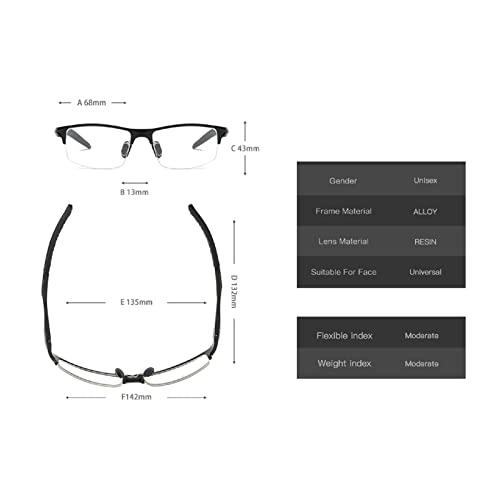 willochra sports cycling full lens Reading Glasses Men Presbyopia Hyperopia Glasses Transition Sun Photochromic Sunglasses Reader (2pcs-black&silver, 1.25, multiplier_x)