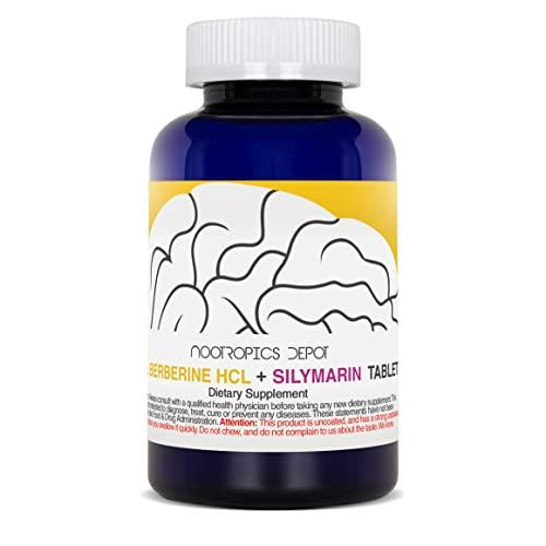 Nootropics Depot Nootropics Depot Berberine HCL + Silymarin Tablets | 500mg + 90mg | 180 Count | Supports Cellular Function, Metabolic Function, and Balanced Inflammation Levels