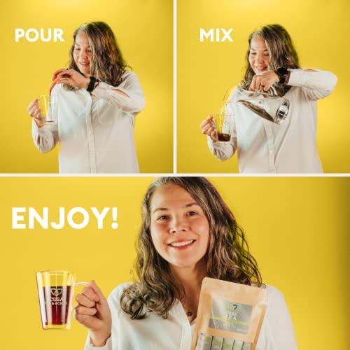 Cusa Tea Cusa Tea & Coffee | Premium Instant Lemon Black Tea With Real Fruit & Spices | Organic Leaves Drink Mix Packets | Hot or Iced Tea (30 Single Servings)