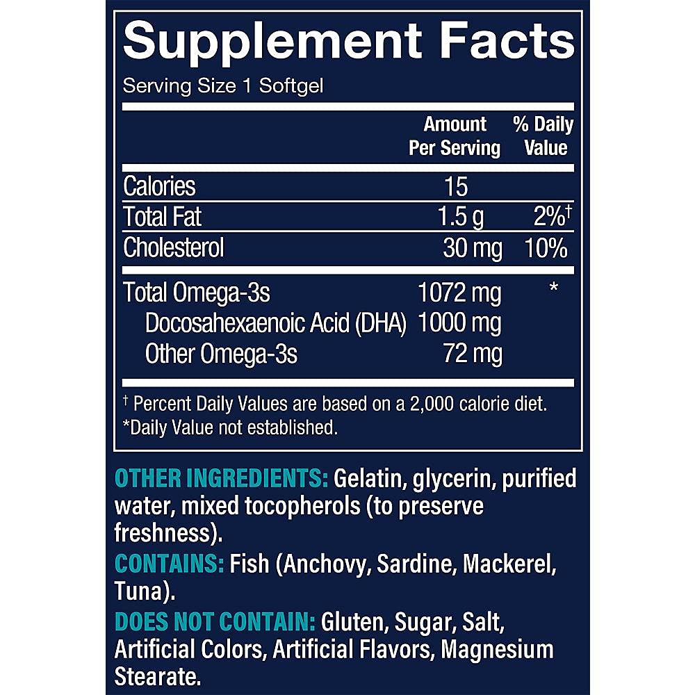 Vthrive Fatty Acids for Brain & Eye Support - 1,000 MG, Fatty Acids, 60 Softgels Y