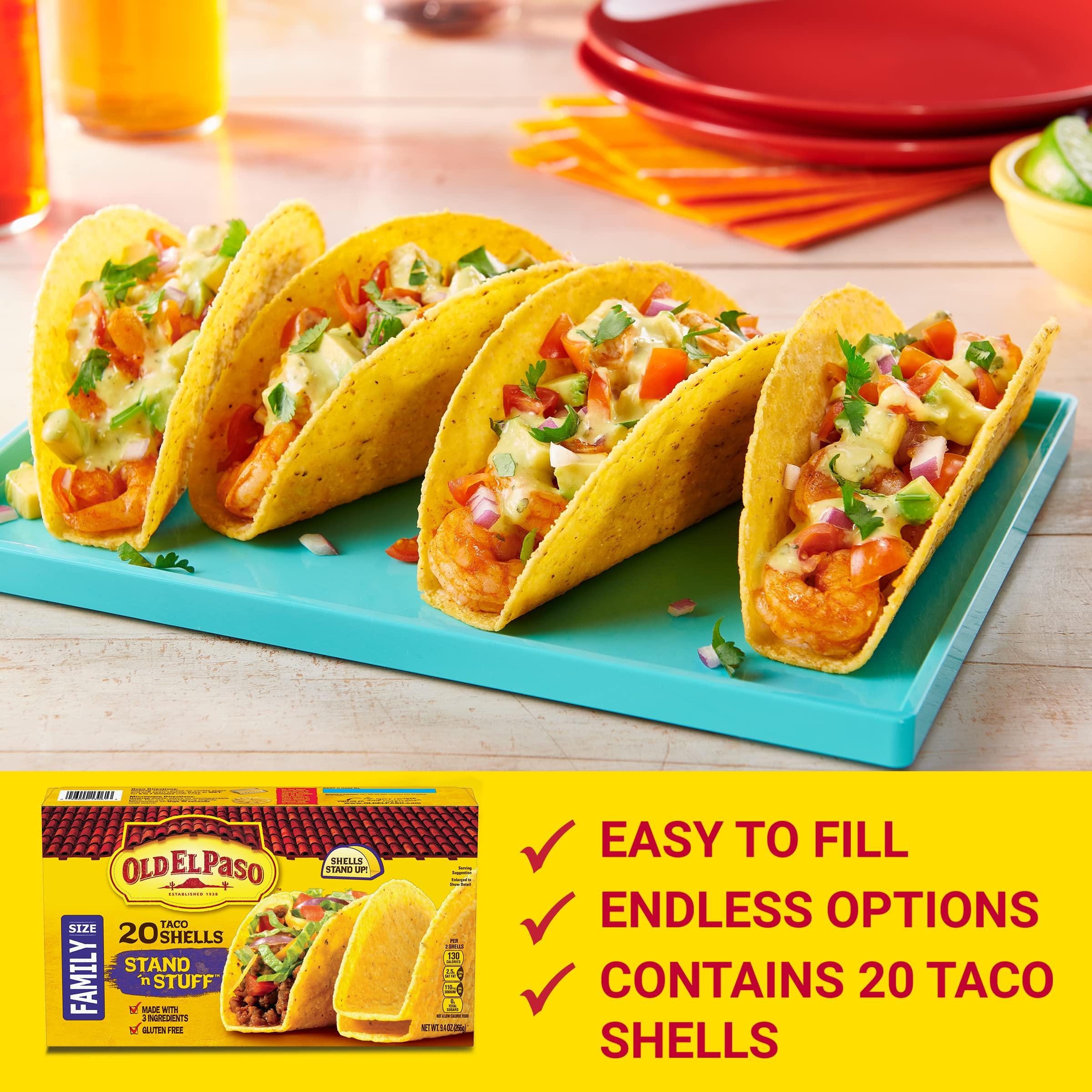 Old El Paso Old El Paso Stand \'N Stuff Taco Shells, Gluten Free, Family Size, 20-count (Pack of 5)