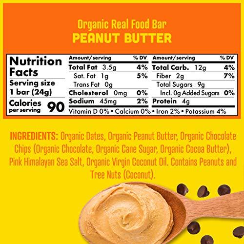 Skout Organic Skout Organic Peanut Butter Chocolate Chip Real Food Bars for Kids (6 Pack) | Organic Snacks for Kids | Plant-Based Nutrition, | Vegan | Gluten, Dairy, Grain & Soy Free
