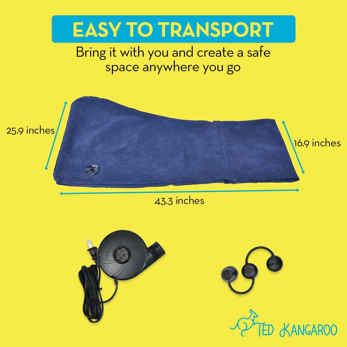 TED KANGAROO TED KANGAROO - Sensory Chair for Kids - Inflatable Peapod for Children, Triangle Chair includes Electric Air Pump