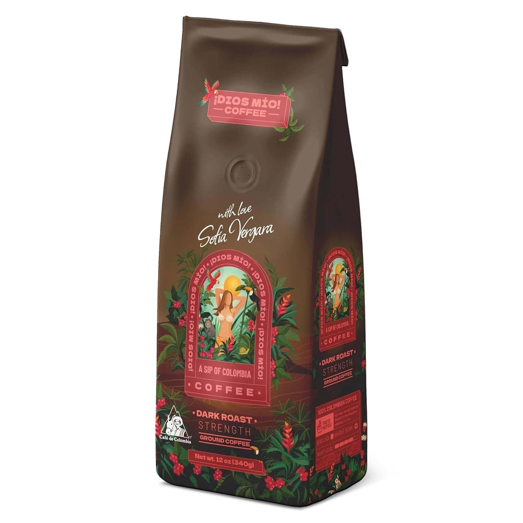 Dios Mio Dios Mio Coffee by Sofia Vergara | 100% Colombian Premium Ground Coffee | Strength, Dark Roast/Bags | Rich, Smooth Flavor | Fair Trade Coffee Beans | Empower Women Coffee Growers