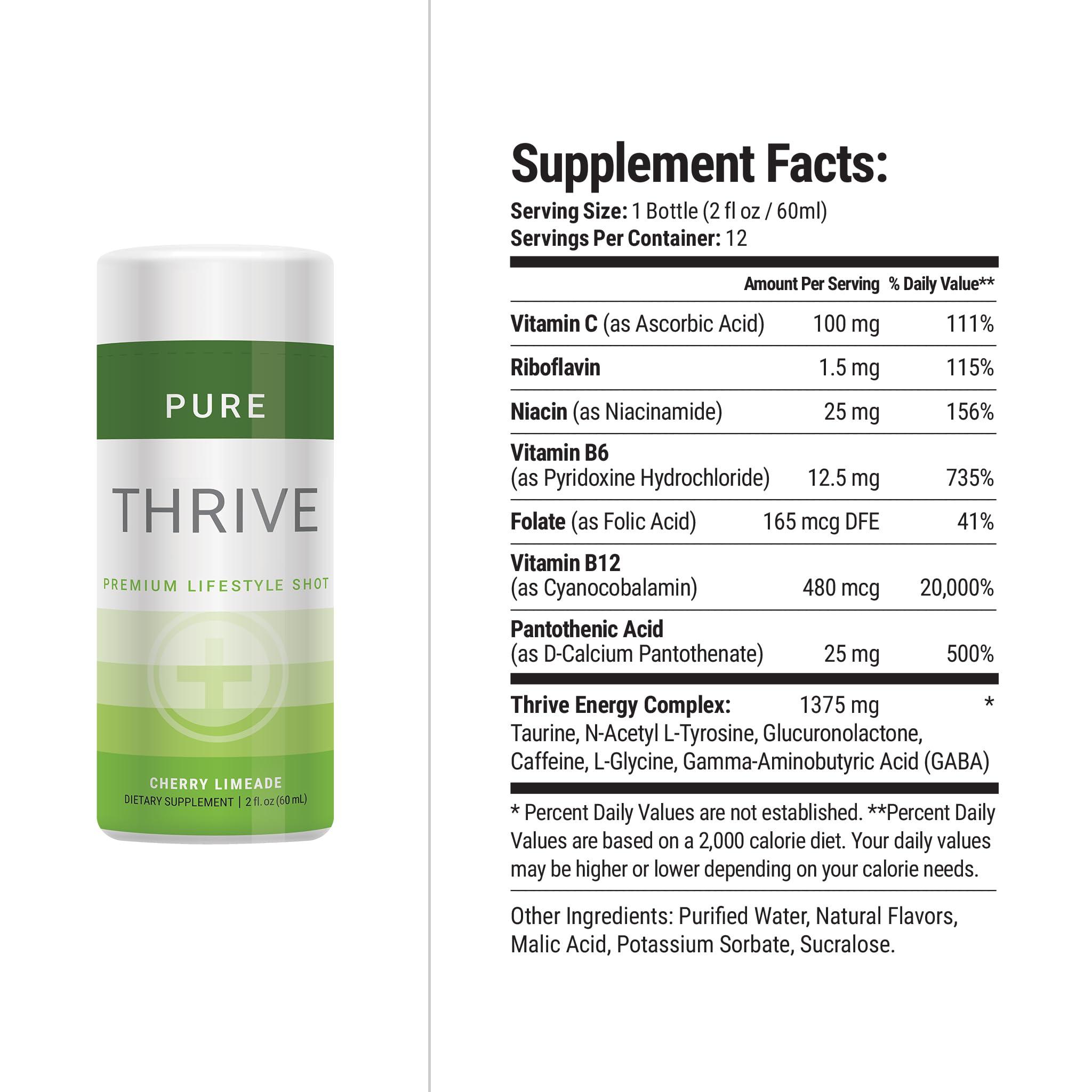 Le-Vel THRIVE by Le-Vel Energy Shot - Cherry Limeade | 2 fl oz | 12 Count | Clean, Sugar-Free, Zero-Calorie Energy Booster | Natural Energy Supplement with B Vitamins | Healthy Caffeine Shot