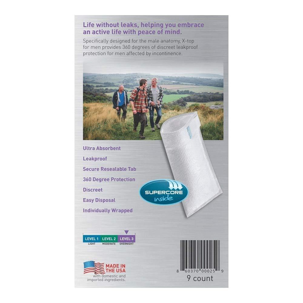 X-top for men X Top for Men Incontinence Pouch, Level 3, Pack/9