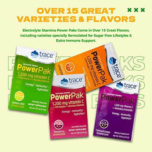 Trace Minerals Research Trace Minerals Research Electrolyte Stamina Power Pak, Lemon Lime 32 Count, (Pack of 2)