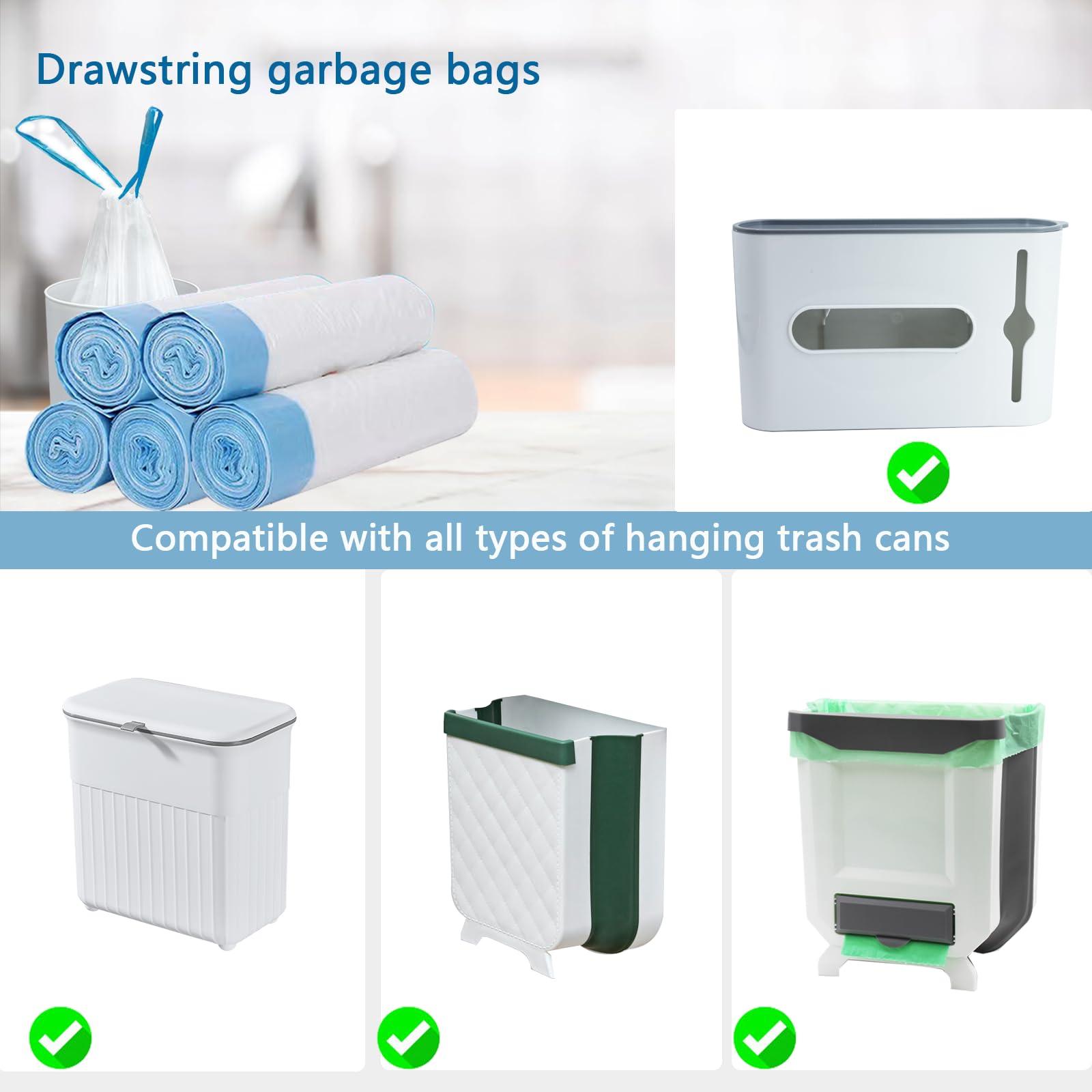 HUAPPNIO Garbage Bags, Small Drawstring Bin Bags 12L 45x50CM 75 PCS (Regular bagged)