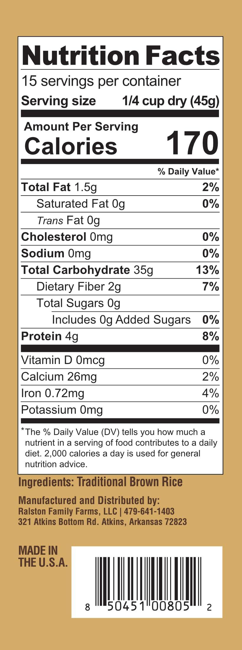 Ralston Family Farms Ralston Family Farms Traditional Brown Rice, 24 oz Carton: 6 Pack, American Grown, Non-GMO, Naturally Gluten Free