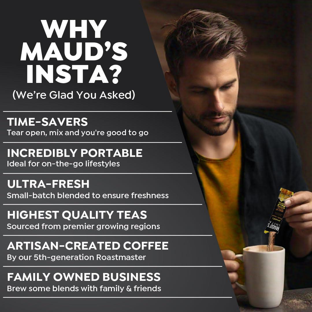 MAUD'S Maud\'s Lemonade Instant Tea Packets Single Serve, 26 ct | Insta Arnold\'s Sister Flavored Tea | 100% California Blended Tea Leaves Solar Energy Produced | Hot or Iced Tea Instant Powder Packs