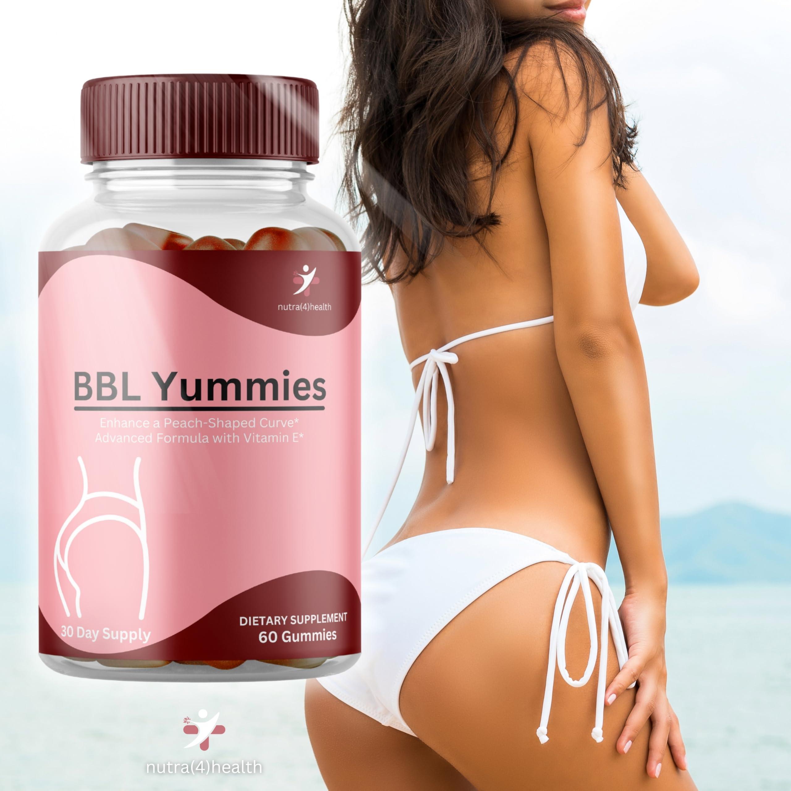 nutra4health nutra4health BBL Yummies Butt Gummies Enhancing Gummy Supplement, Big Booty Enhancer, Multivitamin for Women, Glute Boost Vitamins for a Max Gains & Natural Curves, Workout Support, 60 Gummies