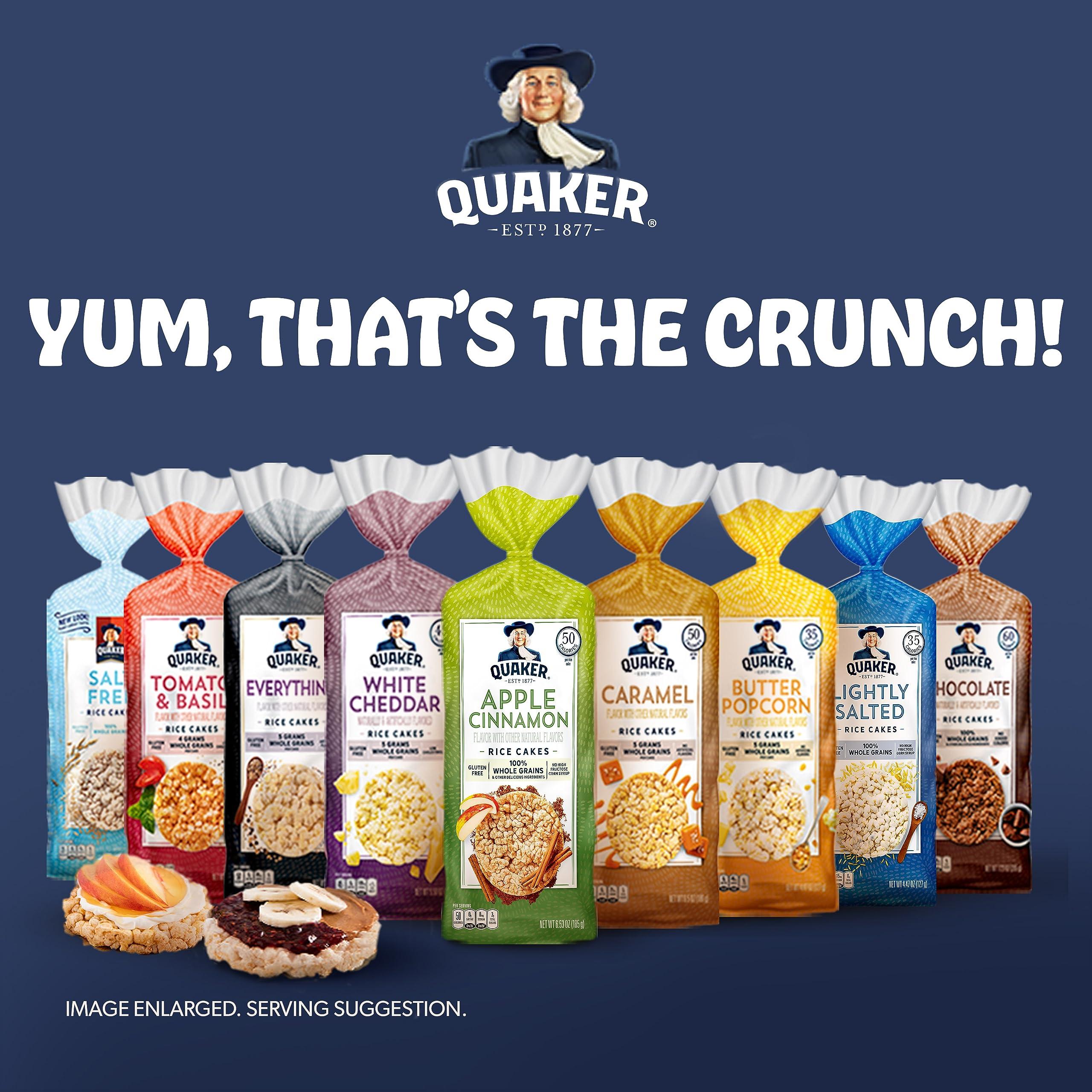 Quaker Quaker Large Rice Cakes, Gluten Free, Lightly Salted + Salt Free Variety Pack, 4.47 Ounce (Pack of 6)